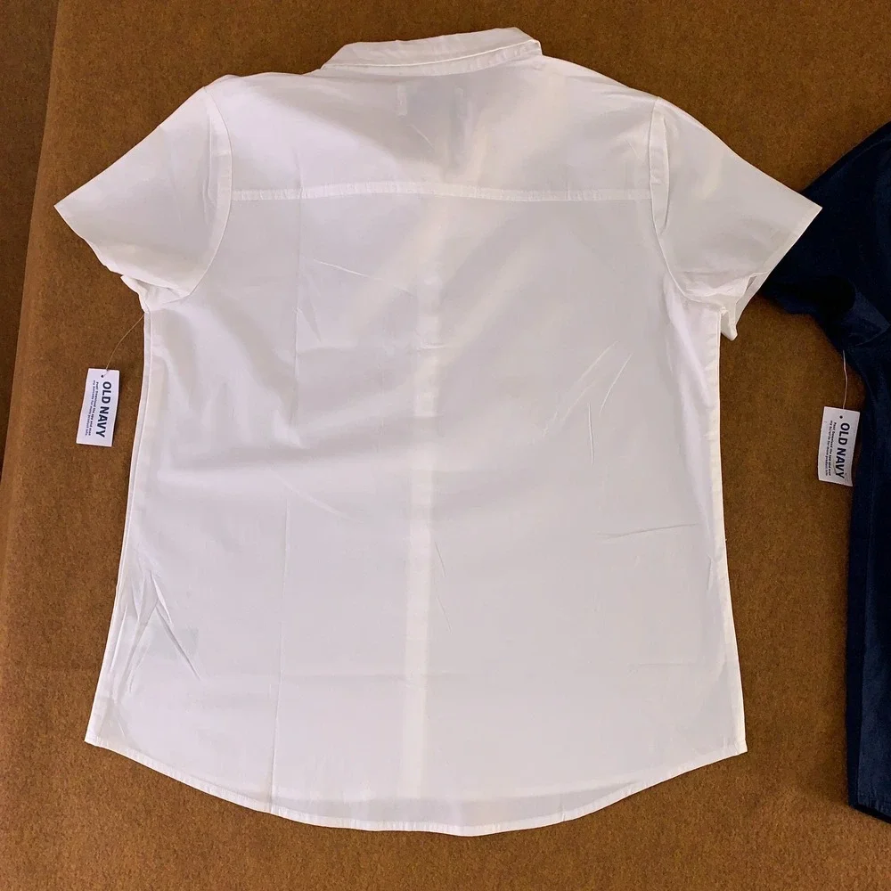 Old Navy Girls Size XXL (18) School Uniform Short-Sleeve Poplin Shirt 2-Pack NWT